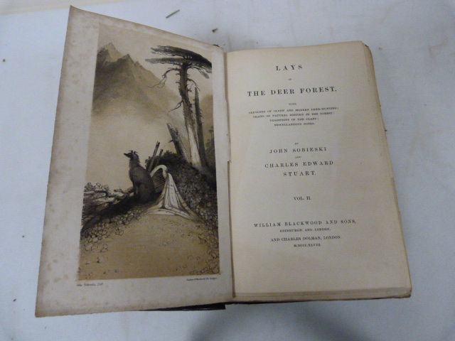 STUART J. S. & C. E. Lays Of The Deer Forest. 2 vols. Litho frontis. Qtr. - Bild 2 aus 3