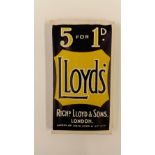 CIGARETTE PACKET, Lloyds, 5s, complete, VG