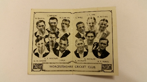 BARRATT, Cricket Team Folders (1933), No. 17 Worcestershire, VG