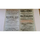 THEATRE, early posters, Theatre Royal Drury Lane, 1800s, mainly 8 x 13, duplication, some removed