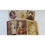 EPHEMERA, selection of cabinet photos, 1800s, mainly unidentified, possibly some actors/actresses,