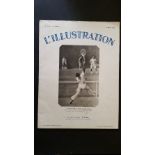 TENNIS, French magazine, L'Illustraion, 5th Aug 1933, with cover & inside double page report on