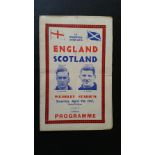 FOOTBALL, England pirate programme, v Scotland, 9th April 1949, by Victor, played at Wembley, folds,