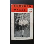 FOOTBALL, England pirate programme, v Wales, 10th Nov 1948, by Hills, played at Villa Park, creased,