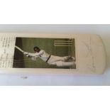 CRICKET, signed miniature bat by Gary Sobers, with career record & two images, EX