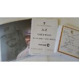 CRICKET, selection from England v India at Lord's, 2002, 2008 & 2014, inc. menus (one signed),