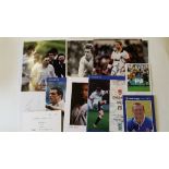 RUGBY, signed photos, promotional cards etc., inc. Tim Horan, Bob Dwyer, Mike Tindall, Victor Ubogu,