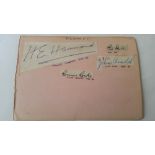 FOOTBALL, Fulham, 1930s-40s, signed pieces laid down to album page (6.75 x 4.75), four signatures