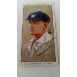 CRICKET, signed c/c by Barnett, from Players 1934 Cricketers set, a.m.r., G