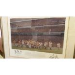 RUGBY UNION, signed colour print, Fight to the Finish, showing action from 1995 World Cup Quarter-