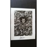 FOOTBALL, signed photo by Peter Shilton, h/s surrounded by caps, 9.5 x 13.5, EX