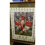 RUGBY UNION, colour print of 1997 British Lions, Lions Victorious, action montage with h/s portraits