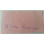 CRICKET, Harold Larwood selection, inc. signed pink piece (4 x 2); photocopy of letter from his