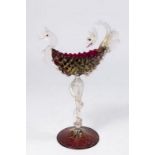 :Venetian Gilt Ruby & Clear Glass Card Holder