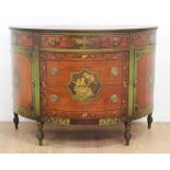 Adams Style Painted Demilune Commode