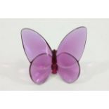 Baccarat Crystal Glass Peony Pink Butterfly