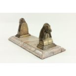 Figural Marble & Bronze Bookstand with Dogs