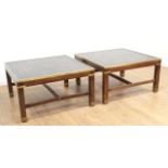 Pair Mid-Century Modern Square Coffee Tables