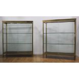 Pair Brass & Glass Display Cabinets