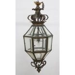 Bronze & Beveled Glass 4-Light Lantern