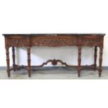 Circa 1920s Marble Top Carved Walnut Sideboard