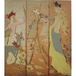 Marcel Vertes 3-Panel French Screen