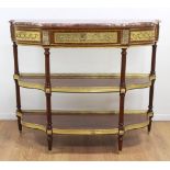 Louis XVI Style Marble Top 2-Shelf Console