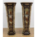 :Pr Handpainted Empire Style Marble Top Pedestals