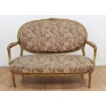 Louis XVI Style Giltwood French Loveseat