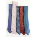 5 Hermès Paris Monogram Silk Ties