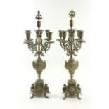 Pair Brass 5-Light Candelabra