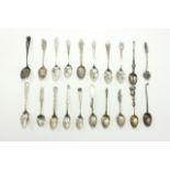 Group Lot 20 Sterling Silver Souvenir Spoons