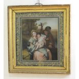 Chinese Reverse Glass Painting of Holy Family