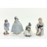 Group Lot 4 Royal Copenhagen Porcelain Figurines