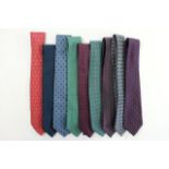 9 Hermès Paris Geometric & Chain Pattern Silk Ties