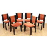 6 Modern Black Lacquer Chairs