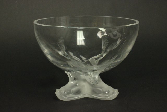 Lalique Bowl with Dolphin Base