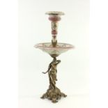 2-Tier Bronze & Porcelain Centerpiece