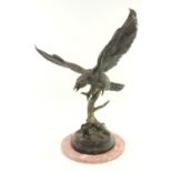 Bronze Eagle on Rouge Marble Base