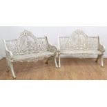 Pair Victorian Cast Iron Benches