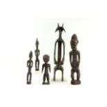 5 Wood African Carved Figures