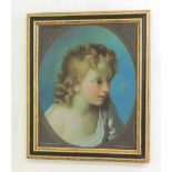 Antique Painting of Young Girl