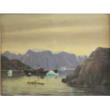 Emanuel A. Petersen, Arctic Greenland Harbor Scene