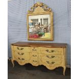 John Widdicomb Shabby Chic French Dresser & Mirror