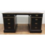 19th Century English Campaign Partner's Desk