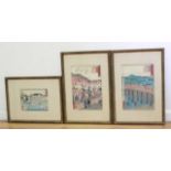 3 Japanese Woodcut Prints