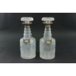 Pair Etched Glass Decanters