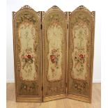 3-Part French Giltwood Petit Point Screen