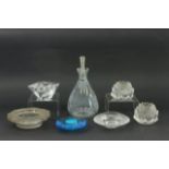 Group Lot 7 Glass Items, Lalique, Orrefors