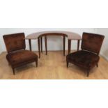 Half Moon Hunt Table/Desk & Pair Chairs